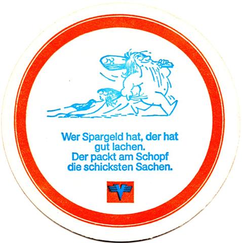 berlin b-be dt vrbank spruch volks 2b (rund215-die reisekasse-blauorange)